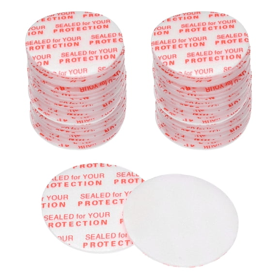 Uxcell 236 Pcs Foam Lid Liner, 25mm/1" Pressure Seal Cap Liners Self-Adhesive Waterproof Gasket for Jar Bottle Lid Food Container, Red Text