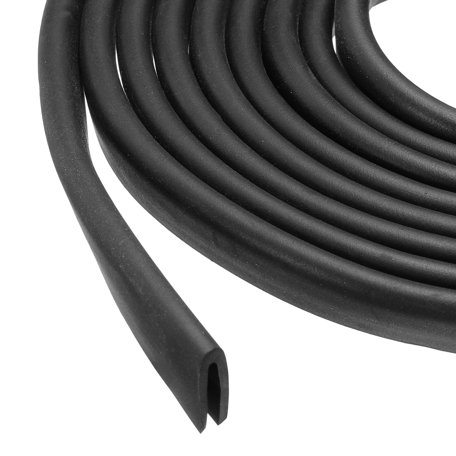 Uxcell 23ft U Rubber Edge Trim Fit for 1mm Edge, 5 mm x 10 mm Black