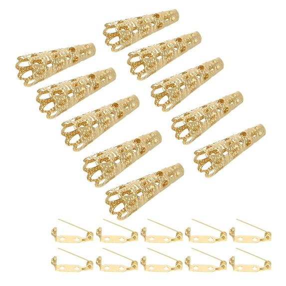 Uxcell 23mm Corsage Decorative Holder Brooch Pin Vase Pocket Boutonnieres Holder with Bar Pins Rose Gold 10 Pack