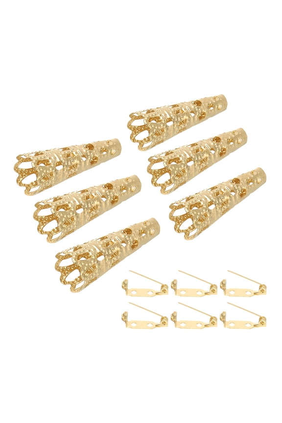 23mm Corsage Decorative Holder Brooch Pin Vase Pocket Boutonnieres Holder with Bar Pins Rose Gold 6 Pack