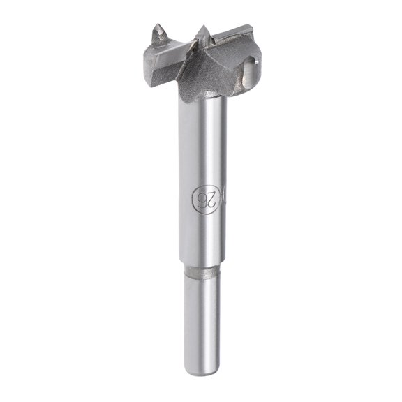 Uxcell 23mm Dia Forstner Carbide Tip Round Shank Wood Boring Drill Bit, 26mm