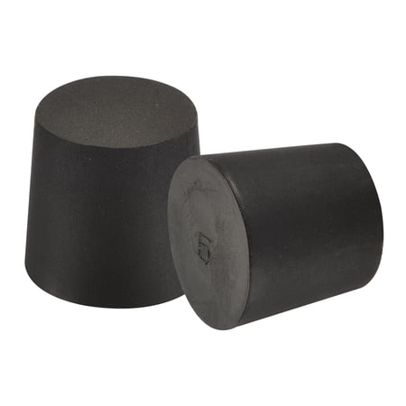 Uxcell 23mm to 27mm Solid Rubber Tapered Plug for Lab Home Black 5 Pack