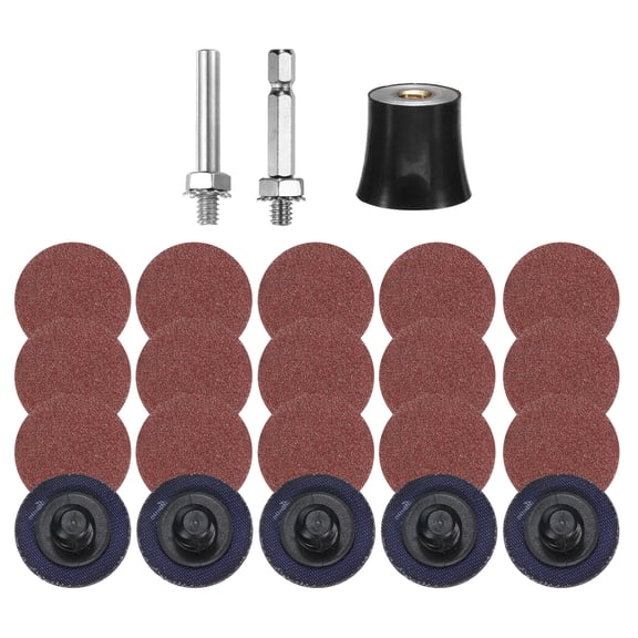 Uxcell 23pcs Quick Change Discs Set 1" Roll Lock Sanding Discs with 1/4" Shank Pad Holder 120 Grit for Polish Rust Removal