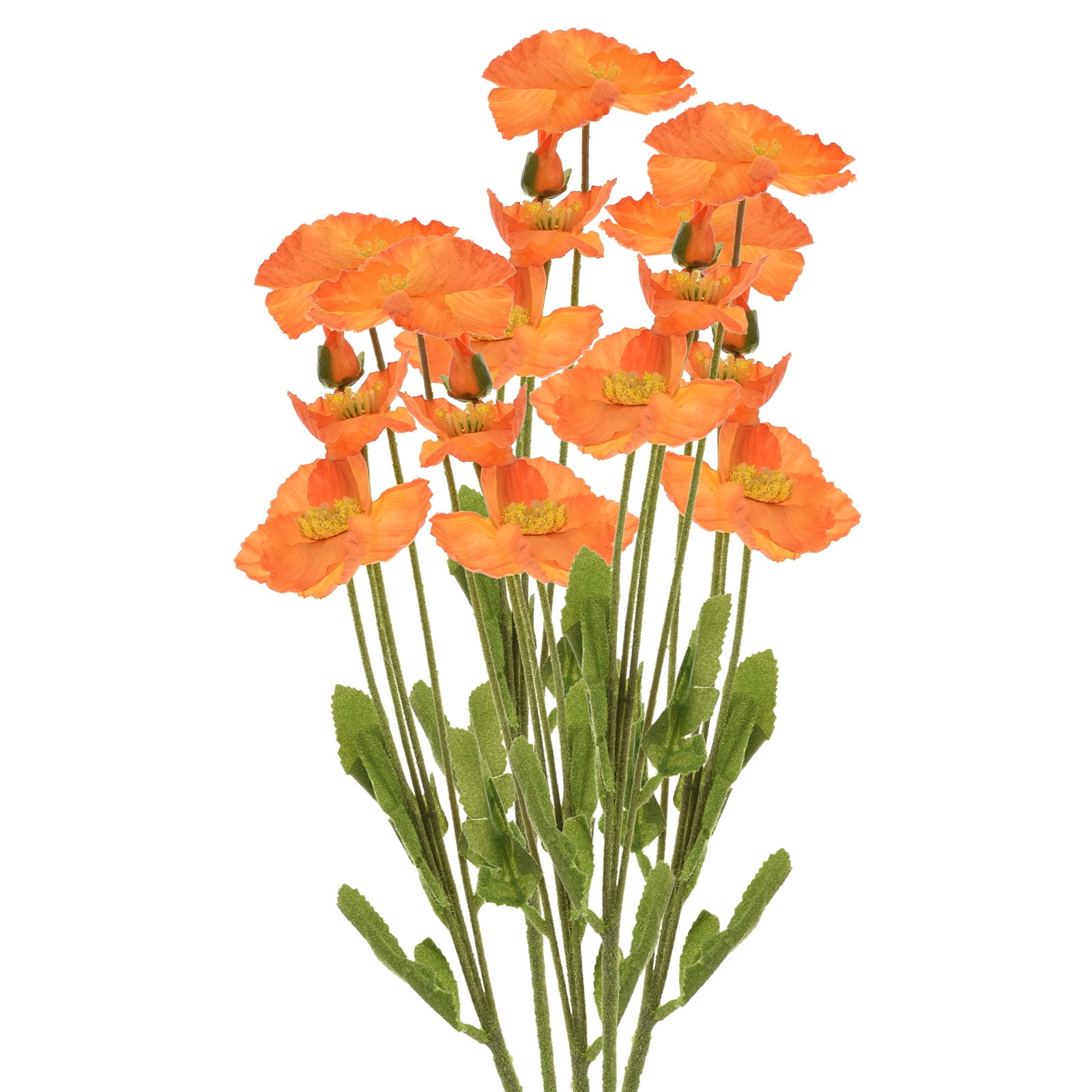 Uxcell 12pcs Orange Chiffon Fabric Flowers - 3 Inch Artificial Flowers For Crafts, Hair, & Decor