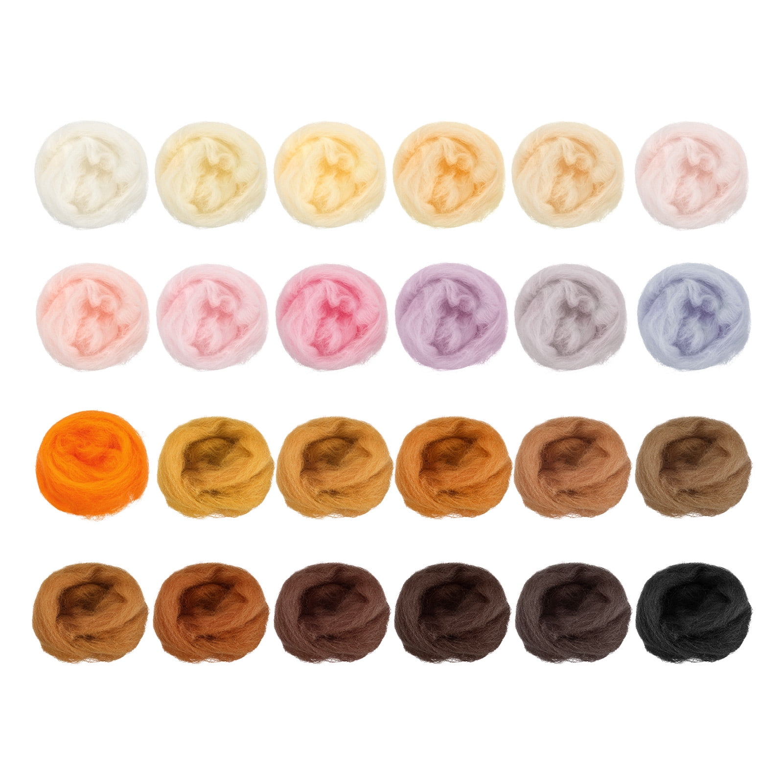 Uxcell 24 Colors Needle Felting Wool Nature Fibre Wool Yarn Needle Felting Hand for Wool Felting Yarn Supplies 3g/Pack