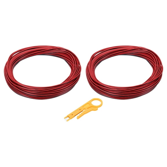 Uxcell 24 Gauge 2-Conductor Silicone Wire, Tinned Copper 25Ft/7.5M 300V 2-Core Parallel Wire With Wire Stripper, 2Pack