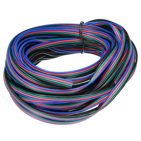 Uxcell 24 Gauge 4 Conductor Electrical Wire Tinned Copper Cable 25FT Stranded Wire for LED Strips Lamps Residential Wiring