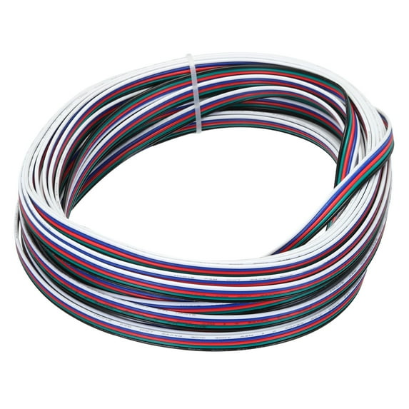 Uxcell 24 Gauge 5 Conductor Electrical Wire Tinned Copper Cable 49FT Stranded Wire for LED Strips Lamps Residential Wiring