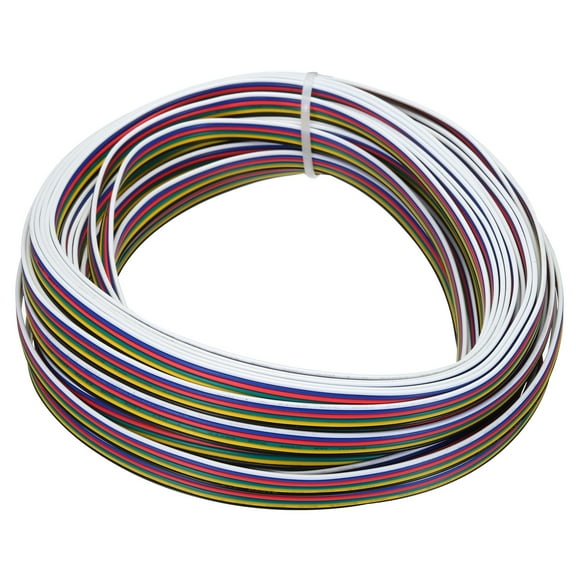 Uxcell 24 Gauge 6 Conductor Electrical Wire Tinned Copper Cable 49FT Stranded Wire for LED Strips Lamps Residential Wiring