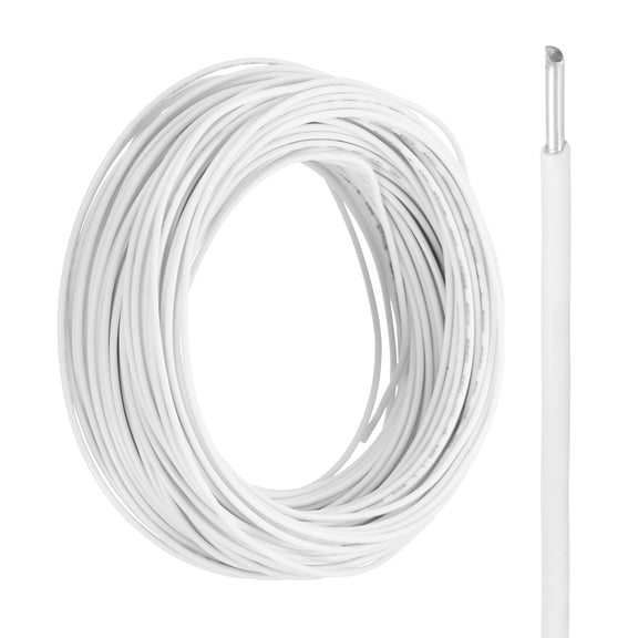 Uxcell 24 Gauge Hook Up Wire 100FT 300V Tinned Copper Electrical Wire, White