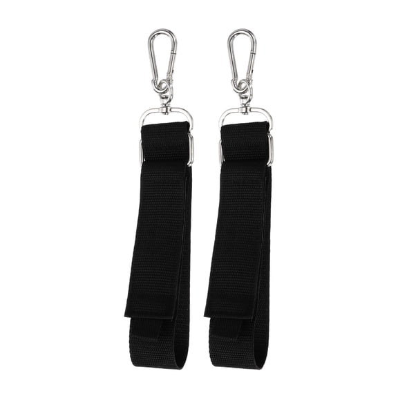 Uxcell 24 Inch Hook Hang Storage Straps, 2 Pcs Hook and Loop Extension Cord Hanger Holder Organizer with Snap Hooks for Power Cables Rope Hoses Hanging Garage Wall, Black