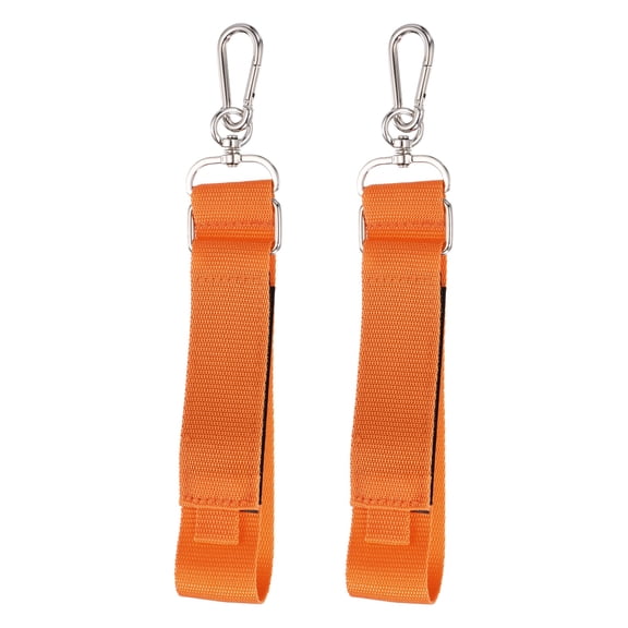 Uxcell 24 Inch Hook Hang Storage Straps, 2 Pcs Hook and Loop Extension Cord Hanger Holder Organizer with Snap Hooks for Power Cables Rope Hoses Hanging Garage Wall, Orange
