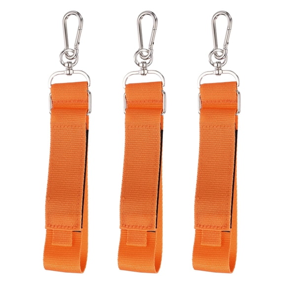 Uxcell 24 Inch Hook Hang Storage Straps, 3 Pcs Hook and Loop Extension Cord Hanger Holder Organizer with Snap Hooks for Power Cables Rope Hoses Hanging Garage Wall, Orange