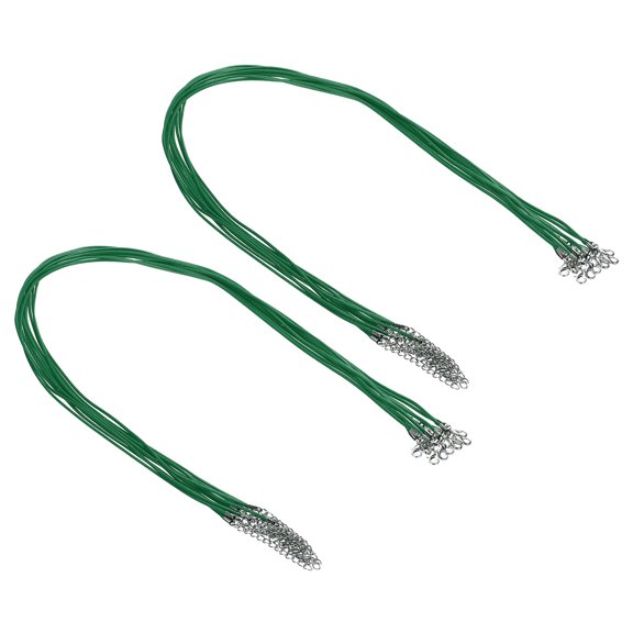 Uxcell Necklace Cord Waxed Bracelet String Necklace Ropes Bulk with Clasp for Pendants Bracelets Jewelry Making DIY Craft Green 15