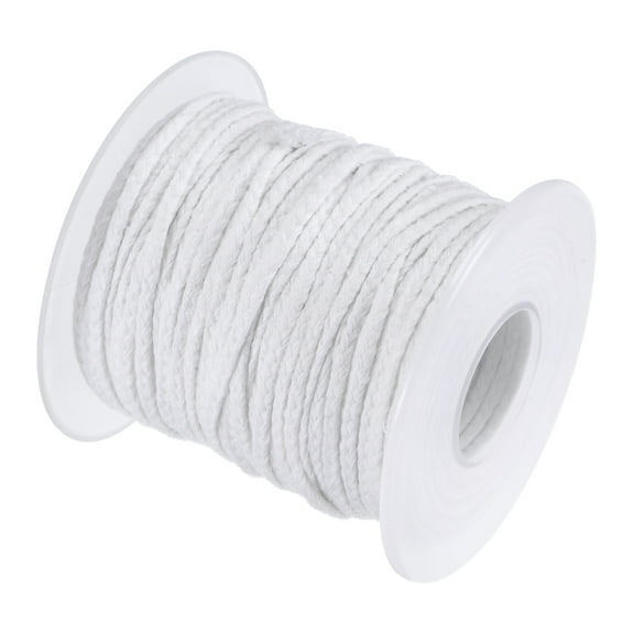 Uxcell 24 PLY 200 Ft Long 2mm Flat Wide Cotton Braided Candle Wick