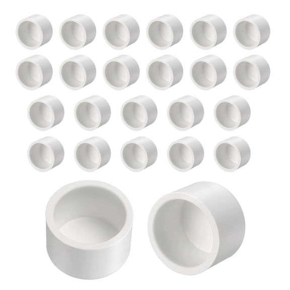 Uxcell 24 Pack 1 Inch PVC Pipe End Cap Fitting, Pipe End Cap Plug Adapter - for DIY Furniture/Greenhouse/Irrigation Pipe Fitting Socket Connect, SCH 40-Heavy Duty PVC Coupling Adapter