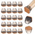 thumbnail image 1 of Uxcell 24-Pack Chair Leg Floor Protectors, 0.51-0.67 Inch Silicone Cups Round Felt Furniture Pads Chair Leg Covers Socks [Transparent Black], 1 of 7