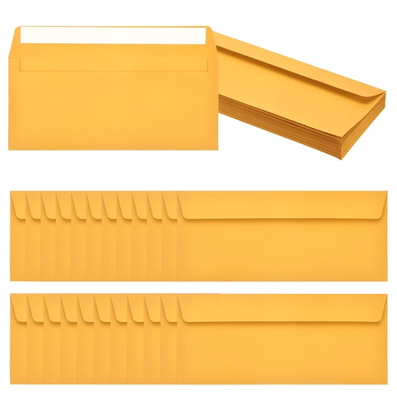 Uxcell 24 Pack Golden #10 Business Envelopes, Colored Self Seal Letter Size