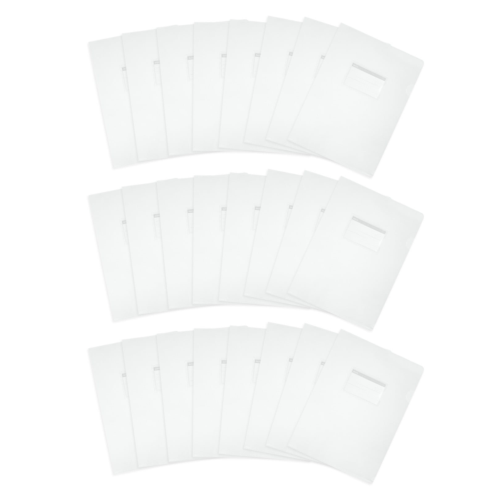 Uxcell 24 Pack L-Type Plastic Folders, Letter Size Clear Folders for Documents with Pocket, Frosted