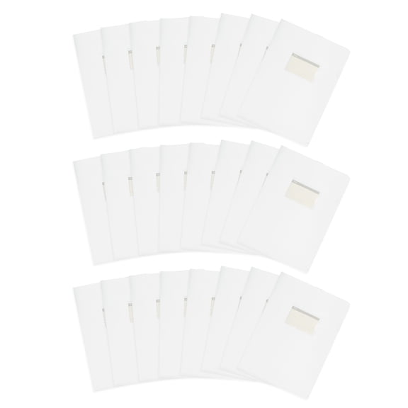 Uxcell 24 Pack L-Type Plastic Folders, Letter Size Clear Folders for Documents with Pocket, Milky White
