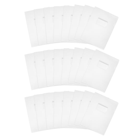 Uxcell 24 Pack L-Type Plastic Folders, Letter Size Clear Folders for Documents with Pocket, Transparent