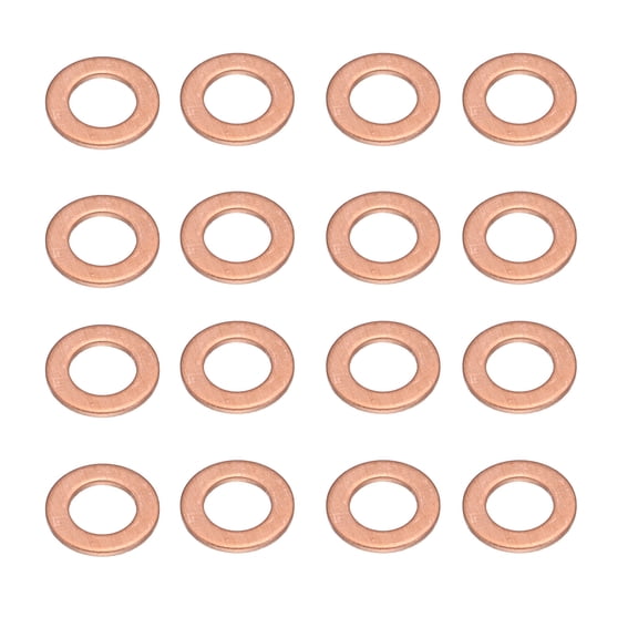 Uxcell 24 Pack M8 Copper Washers 8x14x1.5mm Copper Crush Washer, Sealing Ring Metric Flat Washer,LeakProof Sealed,for Sealing Brake Systems Pump Cylinder Flange Connections