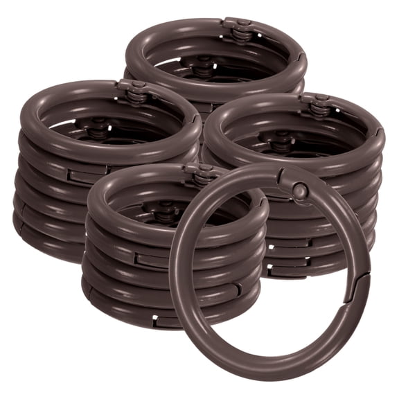 Uxcell 24-Pack Metal Spring O Rings, 1" Zinc Alloy Spring Keyring Buckle Round Handbag Snap Clip Trigger Buckle Chain Rings [Brown]