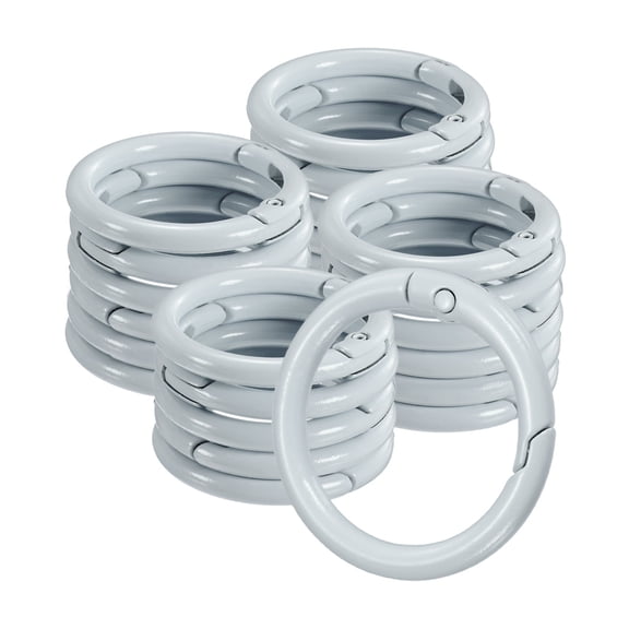 Uxcell 24-Pack Metal Spring O Rings, 1" Zinc Alloy Spring Keyring Buckle for Keychains Round Trigger Buckle Chain Rings [Gray]