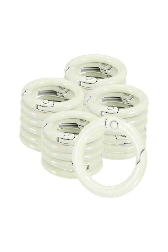 24-Pack Metal Spring O Rings, 5/8" Zinc Alloy Spring Keyring Buckle for Keychains Round Trigger Buckle Chain Rings [Beige]