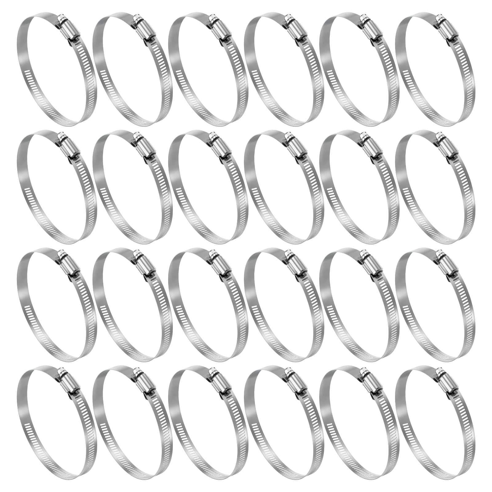 Uxcell 24 Pack Stainless Steel Hose Clamp, Adjustable Range 4.6