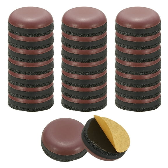 Uxcell 24 Pack Stick Furniture Sliders, 1/2" Chair Slider Furniture Sliding Pads Round Reusable Glides Glider, Brown