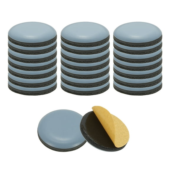 Uxcell 24 Pack Stick Furniture Sliders, 1" Chair Slider Furniture Sliding Pads Round Reusable Glides Glider, Blue Gray