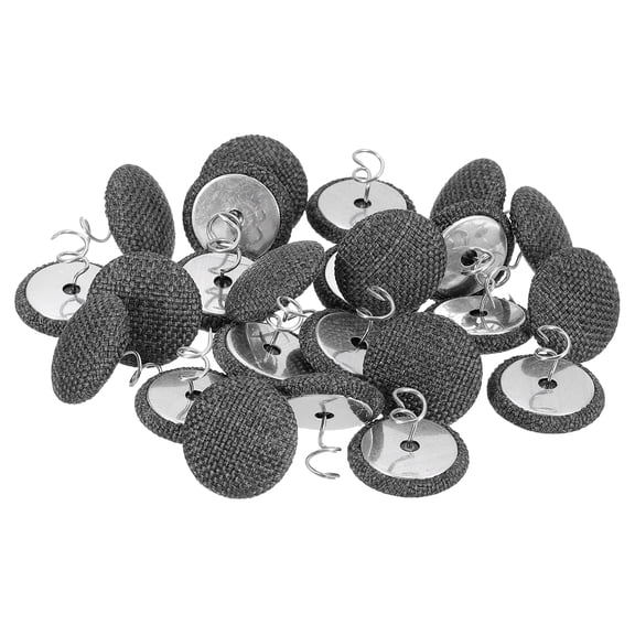 Uxcell 24 Pack Upholstery Tacks Twist Pin, 20mm Bed Skirt Pins Fabric Covered Button Twist Pins for Slipcovers Bed Skirts Armchair Caddies Furniture Cover, Dark Gray