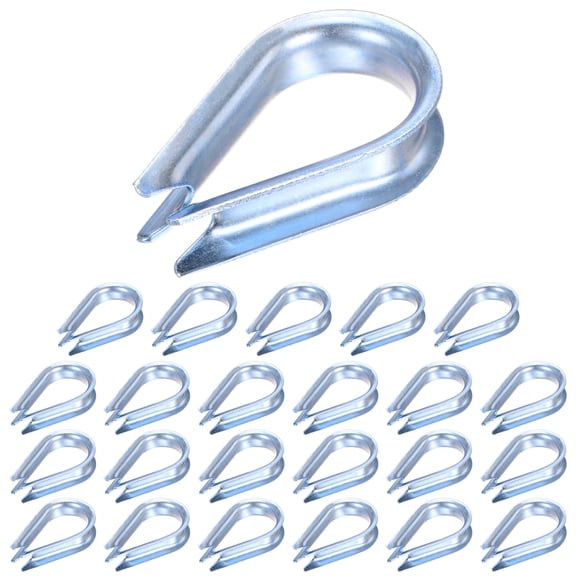 Uxcell 24-Pack Wire Rope Thimbles, M12 Carbon Steel 12mm Rope Thimble Rigging Wire Cable Protection