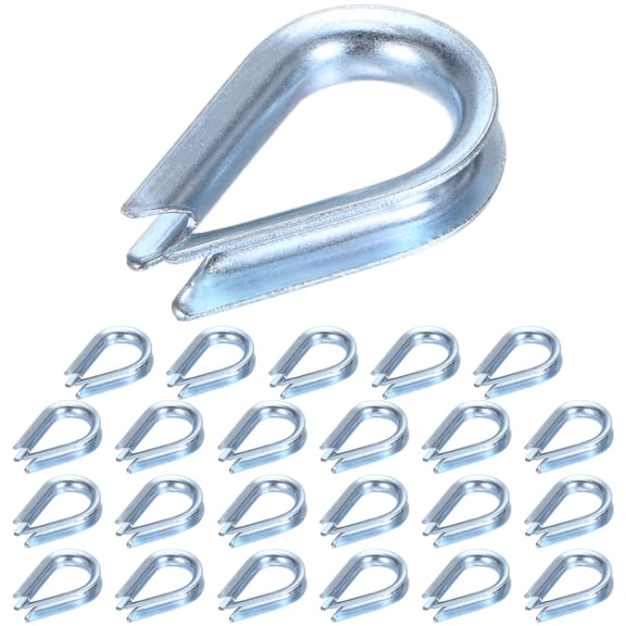 Uxcell 24-Pack Wire Rope Thimbles, M3 Carbon Steel 3mm Rope Thimble Rigging Wire Cable Protection