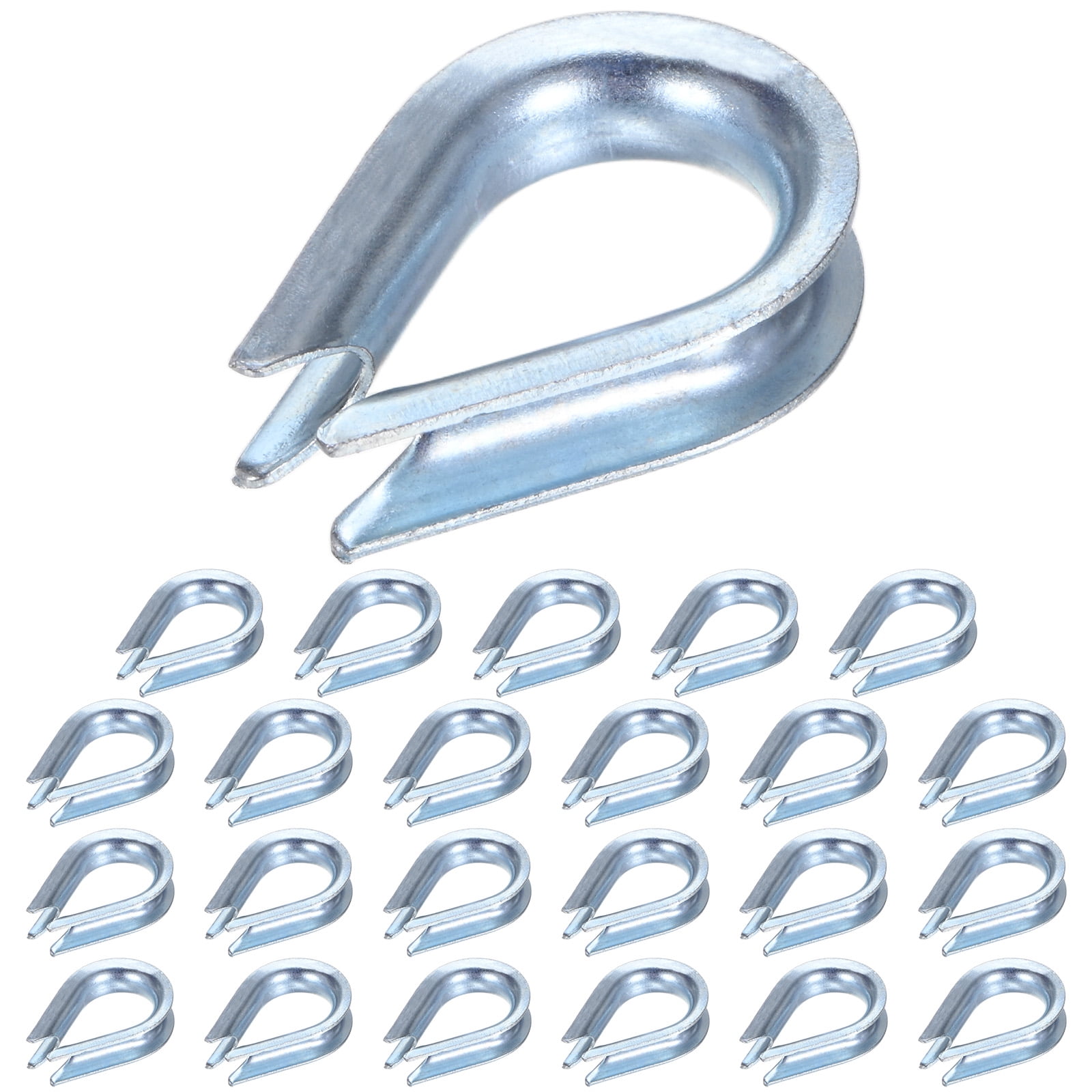 Uxcell 24-Pack Wire Rope Thimbles, M5 Carbon Steel 5mm Rope Thimble ...