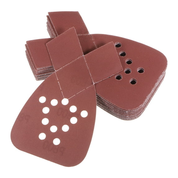 Uxcell 24 Packs 800 Grits 12 Holes Hook & Loop Sandpapers Triangular Sanding Pads Sheets with Extra Tips