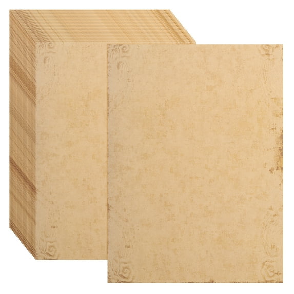 Uxcell 48 Packs Vintage Cotton Paper Printer Paper Warm Orange Yellow-8 x 11"