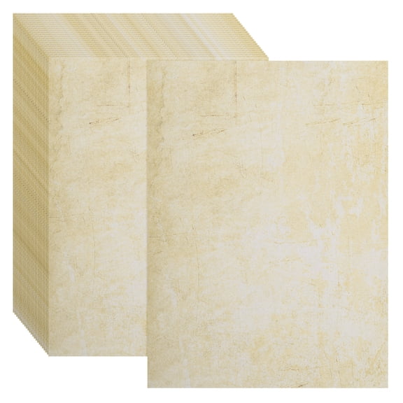 Uxcell 24 Packs Vintage Cotton Paper Printer Paper Beige Linear 8 x 11"