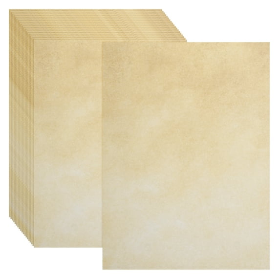 Uxcell 24 Packs Vintage Cotton Paper Printer Paper Golden Yellow 8 x 11"