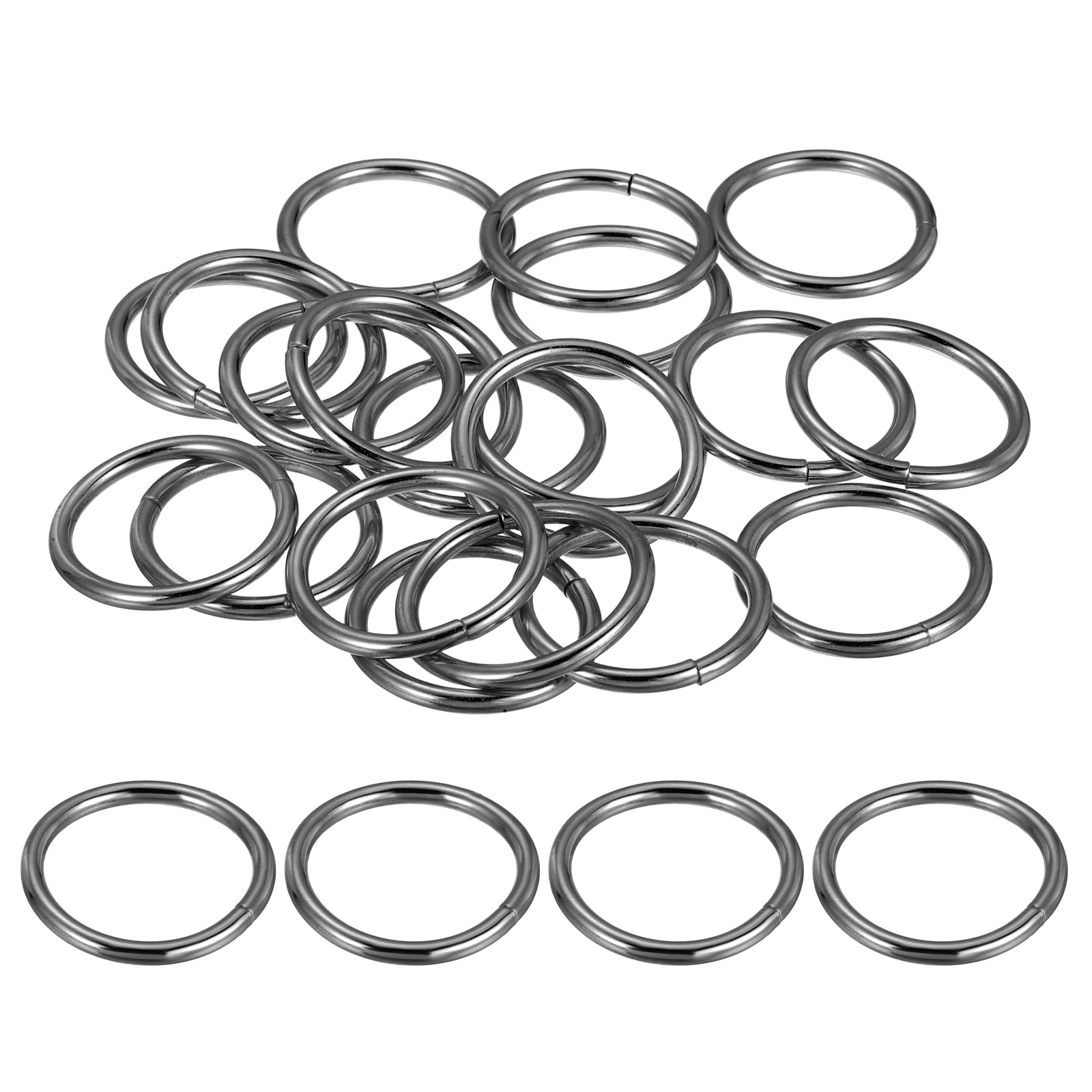 Uxcell 24 Pcs 1 Inch Carbon Steel O Rings Seam Non-Welded Opening Round ...