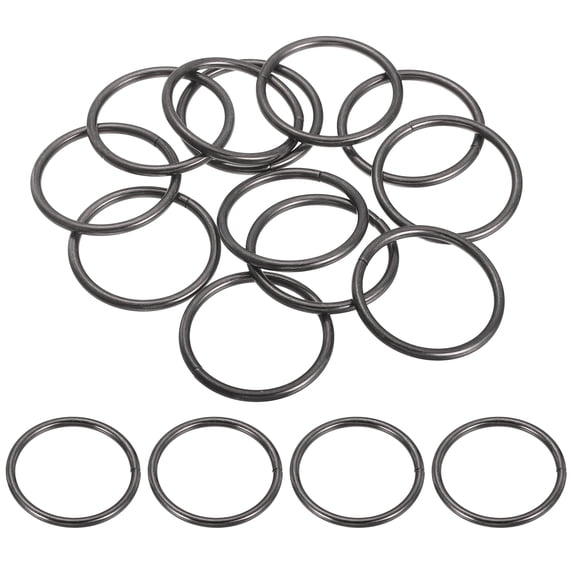 Uxcell 24 Pcs 1 Inch Carbon Steel O Rings Seam Non-Welded Opening Round ...