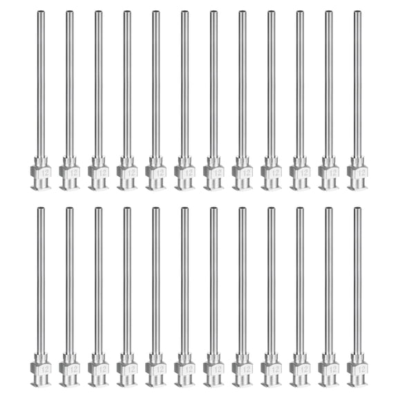Uxcell 24 Pcs 12G 2 Inch Blunt Tip Dispensing Needle with Lure Lock for Refilling Liquid Inks Adhesives
