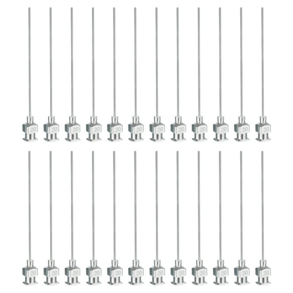 Uxcell 24 Pcs 20G 2 Inch Blunt Tip Dispensing Needle with Lure Lock for Refilling Liquid Inks Adhesives