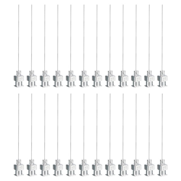 Uxcell 24 Pcs 27G 2 Inch Blunt Tip Dispensing Needle with Lure Lock for Refilling Liquid Inks Adhesives