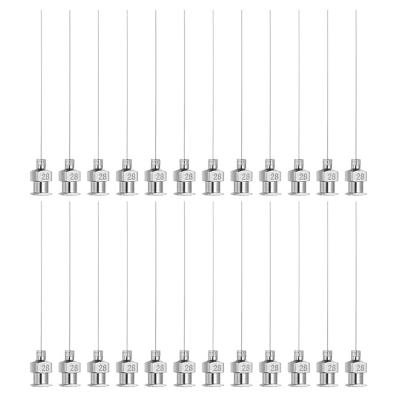 Uxcell 24 Pcs 28G 2 Inch Blunt Tip Dispensing Needle with Lure Lock for Refilling Liquid Inks Adhesives