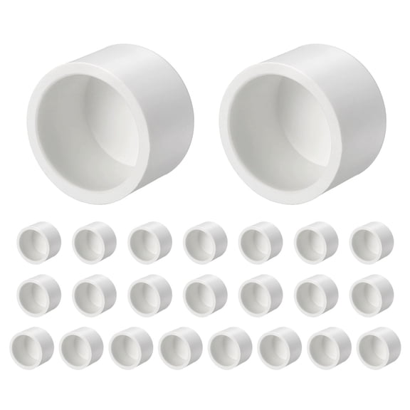 Uxcell 24 Pcs 3/4" External End Cap Fitting, SCH40 Furniture Grade Pipe Plug Adapter, Pipe Cover Fittings for DIY Project, Irrigation System, Plumbing Framework, Garden Structures