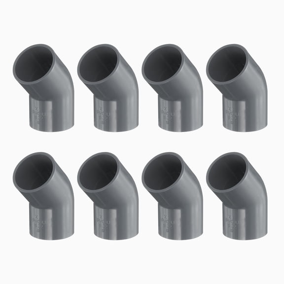 Uxcell 8 Pcs 1" 45 Degree Elbow Pipe Fittings Furniture Construction Grade 2-Way 45 Degree Elbow Corner Adapter Grey