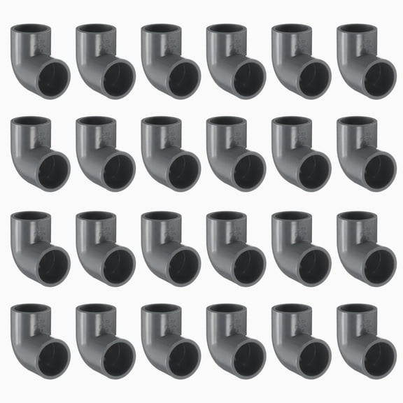 Uxcell 24Pcs 1/2" 90 Degree Elbow Pipe Fittings, Furniture Construction Grade 2-Way 90 Degree Elbow Corner Adapter for DIY Construction Furniture Garden Shelf Connection, Grey