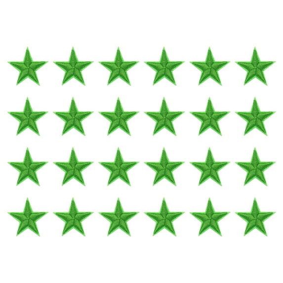 Uxcell 24 Pcs 5Star Patches Iron on Patches Fluorescent Green Embroidered Patches Appliques Embellishments 1.1IN Repair Patch